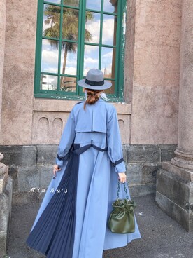 「WEAR」｜「アイテム（トレンチコート）」を使った、MIN HU’sさん（レディース・162cm）の秋コーディネート
