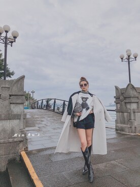 「WEAR」｜「アイテム（ダッフルコート）」を使った、MIN HU’sさん（レディース・162cm）の冬コーディネート
