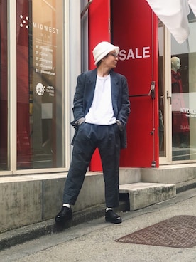 「PADRONE（パドローネ）のアイテム（その他シューズ）」を使った、Yutoさん（メンズ・170cm）の夏コーディネート
