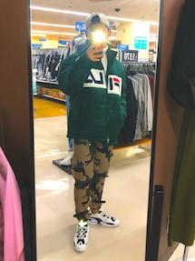 fila padded jacket with buckle fastening and chest logo