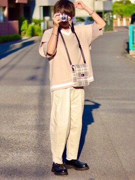 TOMOYAさんの「ファッションインフルエンサー DAISUKE - ルーズコクーンパンツ　made in INTER FACTORY」を使ったコーディネート