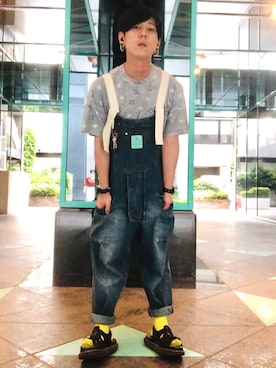 「CABANE de ZUCCa（カバンドズッカ）のアイテム（アナログ腕時計）」を使った、針山ラットさん（メンズ・164cm）の夏コーディネート