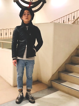 「ACANTHUS（アカンサス）のアイテム」を使った、針山ラットさん（メンズ・164cm）の冬コーディネート