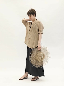 「plage（プラージュ）のアイテム（帽子）」を使った、KIKUさん（レディース・160cm）の春コーディネート