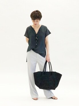「plage（プラージュ）のアイテム（バッグ）」を使った、KIKUさん（レディース・160cm）の春コーディネート