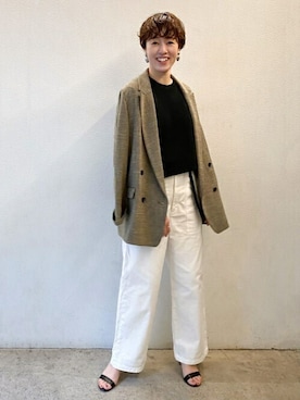 「ホワイトパンツ」｜KIKUさん（レディース・160cm）の夏コーディネート