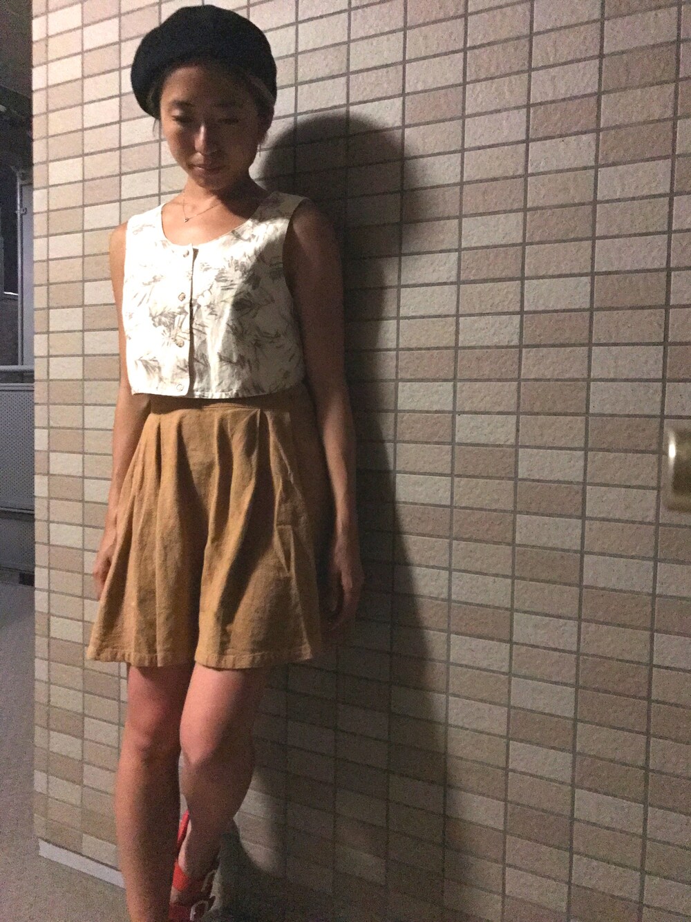 「夏、ootd、低身長コーデ、夏コーデ、155cm」｜「Ungridのアイテム（トップス、ベージュ系）」を使った、monamyuさん（レディース・155cm）の夏コーディネートの1枚目の写真