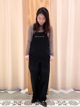 「2021春新作」｜「アイテム（オールインワン・サロペット）」を使った、和泉さん（レディース・157cm）の冬コーディネート