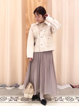 「USAコットン」｜「アイテム（カバーオール）」を使った、和泉さん（レディース・157cm）の冬コーディネート
