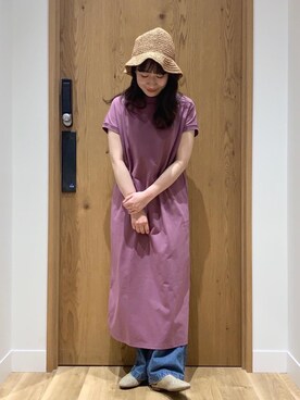 「USAコットン」｜「アイテム（帽子）」を使った、和泉さん（レディース・157cm）の春コーディネート