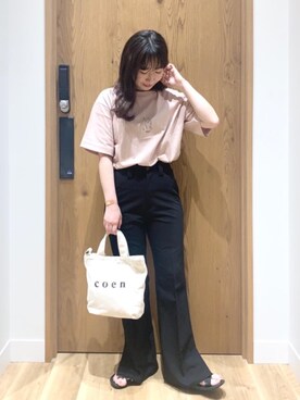 「ロゴ・コーエンベア」｜和泉さん（レディース・157cm）の春コーディネート