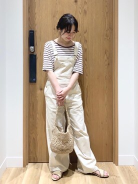 「ミリタリーコーデ」｜「アイテム（サロペット/オーバーオール）」を使った、和泉さん（レディース・157cm）の夏コーディネート