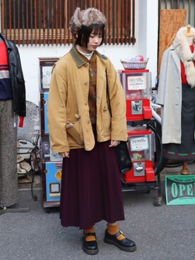 「JAM（ジャム）のアイテム（スカート）」を使った、Mさん（レディース・161cm）の冬コーディネート