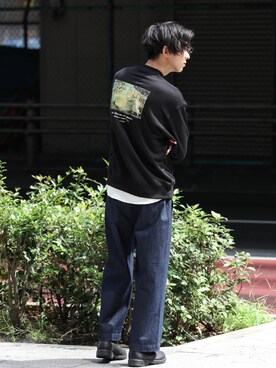 「バックプリント」｜「アイテム（その他）」を使った、aceshop_snapさん（メンズ・181cm）の秋コーディネート