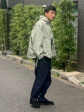 「アイテム（パーカー、グリーン系）」を使った、aceshop_snapさん（メンズ・173cm）の秋コーディネート