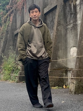 「オーバーコート」｜「アイテム（その他アウター）」を使った、aceshop_snapさん（メンズ・174cm）の冬コーディネート