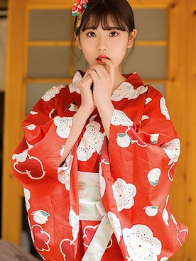 「和服MIX」｜「アイテム（浴衣）」を使った、teamlalaさん（レディース・158cm）の夏コーディネート