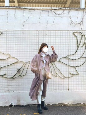 「EMODA」｜「アイテム（トレンチコート）」を使った、Kanakoさん（レディース・158cm）の春コーディネート