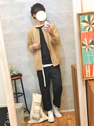 gaku使用「MONO-MART（フェイクスウェードノーカラーJKT）」的時尚穿搭