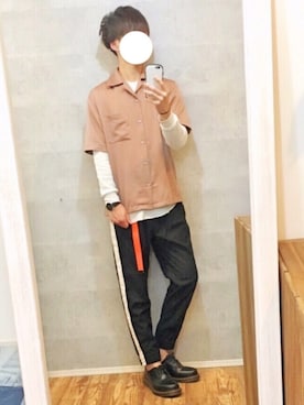 「MONKEY TIME（モンキータイム）のアイテム（その他パンツ）」を使った、gakuさん（メンズ・173cm）の春コーディネート