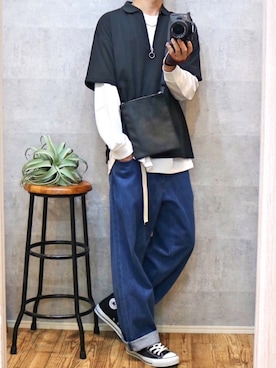 「Supreme （シュプリーム）のアイテム（財布/小物）」を使った、gakuさん（メンズ・173cm）の夏コーディネート