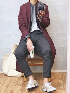 「LIDNM（リドム）のアイテム（ライダースジャケット）」を使った、gakuさん（メンズ・173cm）の秋コーディネート