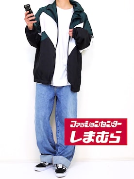 「しまむら（シマムラ）のアイテム（ブルゾン）」を使った、gakuさん（メンズ・173cm）の春コーディネート