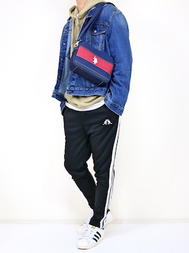 「KANGOL（カンゴール）のアイテム（パンツ）」を使った、gakuさん（メンズ・173cm）の春コーディネート