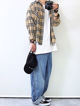 「タータンチェック」｜「アイテム（アナログ腕時計）」を使った、gakuさん（メンズ・173cm）の春コーディネート