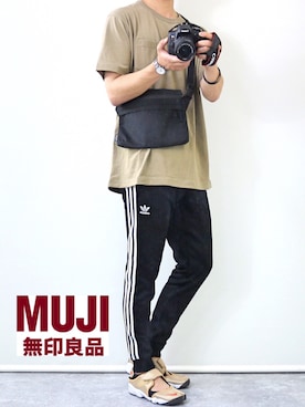 「MUJI」｜「アイテム（その他）」を使った、gakuさん（メンズ・173cm）の夏コーディネート
