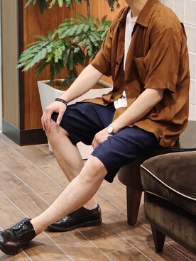 「Daniel Wellington（ダニエルウェリントン）の販売終了クラシックペティット アッシュフィールド32mm（アナログ腕時計）」を使った、gakuさん（メンズ・173cm）の夏コーディネート