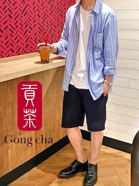 「ゴンチャ」｜gakuさん（メンズ・173cm）の夏コーディネート