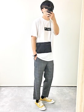 gakuさんの「【agnes b. pour ADAM ET ROPE'】T-SHIRTS BOX LOGO」を使ったコーディネート