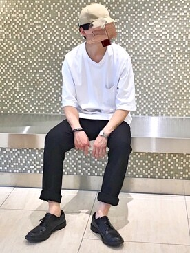 「Daniel Wellington（ダニエルウェリントン）の販売終了クラシックペティット アッシュフィールド32mm（アナログ腕時計）」を使った、gakuさん（メンズ・173cm）の夏コーディネート