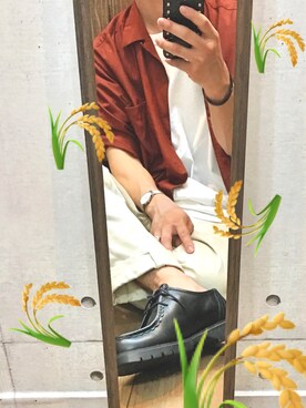 「Daniel Wellington（ダニエルウェリントン）の販売終了クラシックペティット アッシュフィールド32mm（アナログ腕時計）」を使った、gakuさん（メンズ・173cm）の夏コーディネート