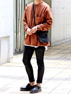 「LIDNM（リドム）のアイテム（パンツ）」を使った、gakuさん（メンズ・173cm）の秋コーディネート