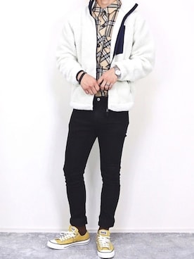 「LIDNM（リドム）のアイテム（パンツ）」を使った、gakuさん（メンズ・173cm）の秋コーディネート