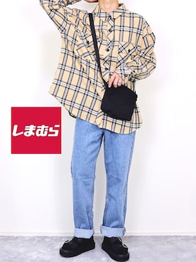 「しまむら（シマムラ）のアイテム」を使った、gakuさん（メンズ・173cm）の秋コーディネート