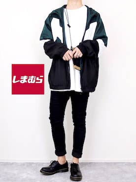 「しまむら（シマムラ）のアイテム（ブルゾン）」を使った、gakuさん（メンズ・173cm）の秋コーディネート