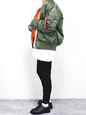 「LIDNM（リドム）のアイテム（パンツ）」を使った、gakuさん（メンズ・173cm）の秋コーディネート