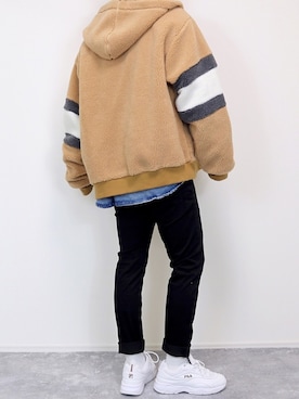 「NO NEED（ノーニード）のアイテム（ブルゾン）」を使った、gakuさん（メンズ・173cm）の冬コーディネート