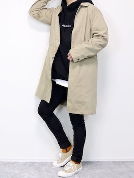 「GU（ジーユー）のアイテム（スニーカー）」を使った、gakuさん（メンズ・173cm）の冬コーディネート
