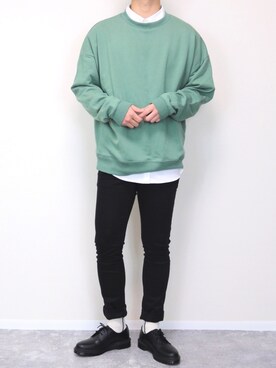 「kutir（クティール）のアイテム（スウェット）」を使った、gakuさん（メンズ・173cm）の春コーディネート