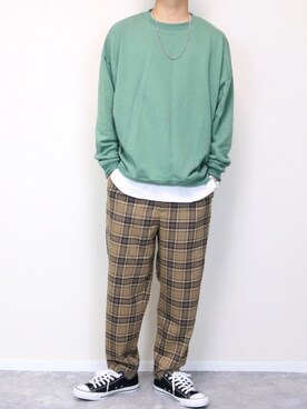 「kutir（クティール）のアイテム（スウェット）」を使った、gakuさん（メンズ・173cm）の春コーディネート