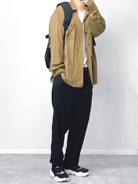 「日焼け対策」｜「アイテム（スラックス）」を使った、gakuさん（メンズ・173cm）の夏コーディネート