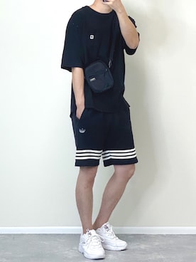 「CONVERSE（コンバース）のアイテム（トップス）」を使った、gakuさん（メンズ・173cm）の夏コーディネート