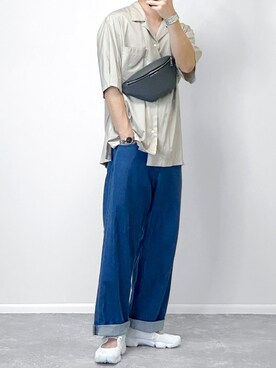 「RAGEBLUE（レイジブルー）のアイテム（バングル/リストバンド）」を使った、gakuさん（メンズ・173cm）の夏コーディネート