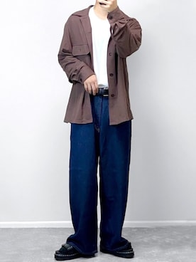 「Dr. Martens（ドクターマーチン）のアイテム（サンダル）」を使った、gakuさん（メンズ・173cm）の秋コーディネート