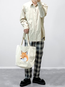 「Dr. Martens（ドクターマーチン）のアイテム（サンダル）」を使った、gakuさん（メンズ・173cm）の秋コーディネート
