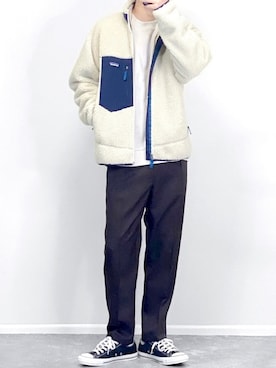 「CONVERSE（コンバース）のconverse コンバース ALL STAR 100 COLORS OX オールスター 100 カラーズ オックス 32861791 BLACK（スニーカー）」を使った、gakuさん（メンズ・173cm）の秋コーディネート